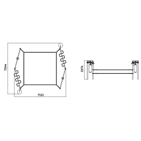 Ring de boxe en plein air avec sacs de frappe et agrès de street workout - Arts martiaux en plein air - vue 2