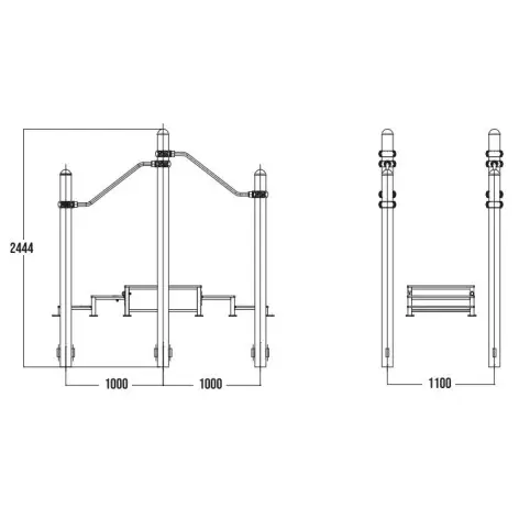 Escalier avec rampes extérieur pour entraînement des séniors - vue 2