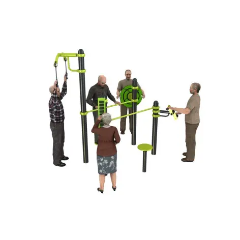 Agrès de motricité en plein air 7 en 1 pour public séniors - vue 3