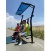 Banc urbain extérieur avec porte manteau - Aire de street workout - vue 4