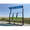Banc urbain extérieur avec porte manteau - Aire de street workout - vue 3