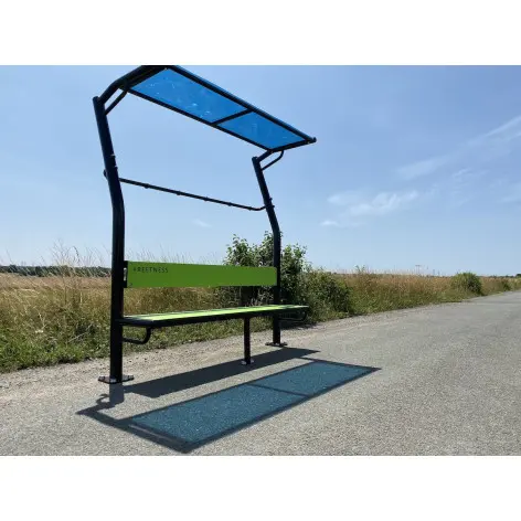 Banc urbain extérieur avec porte manteau - Aire de street workout - vue 2