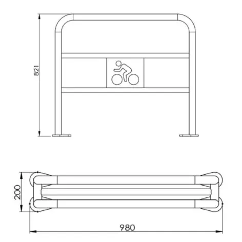 Support d'attache à vélo en plein air - vue 5