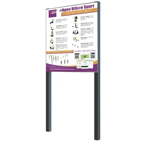 Panneau d'information personnalisable pour aire de street workout - vue 2