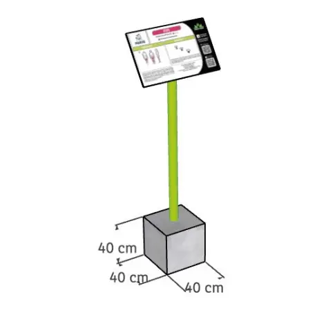 Panneau de consigne pour agrès de fitness en plein air - Personnalisable format A4 - vue 2
