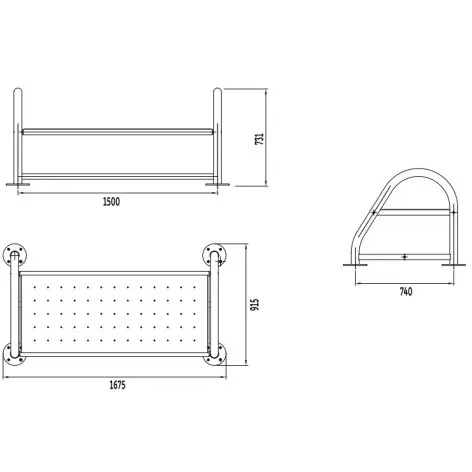 Banc public double fonction pour repos et entraînement de musculation en plein air - vue 4