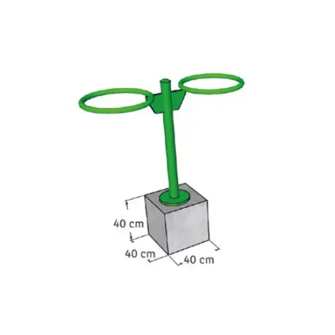 Poubelle double en plein air pour les installations publiques sportives - vue 2