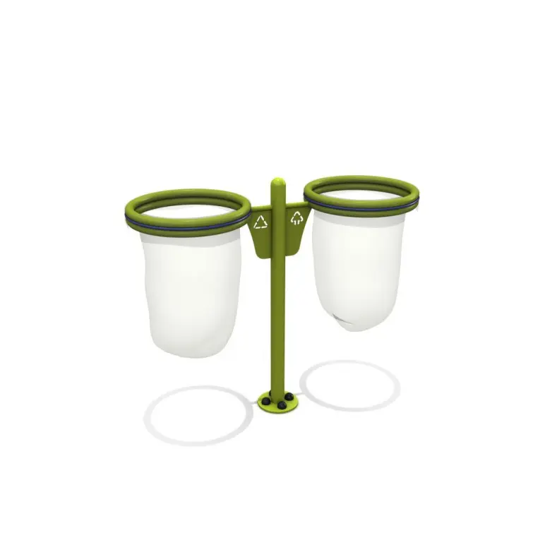 Poubelle double en plein air pour les installations publiques sportives