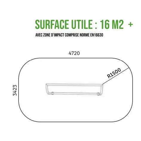 Banc assis debout de repos pour aire de street workout et parcours sportif - vue 5