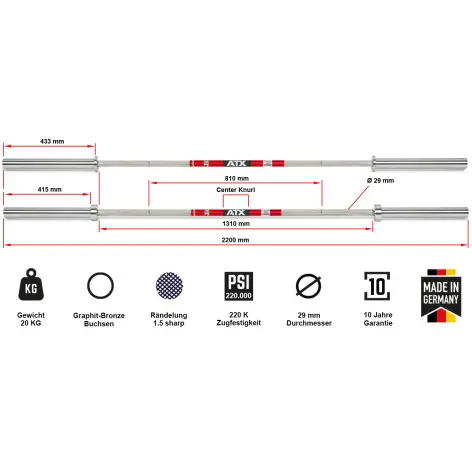 Barre Raw Powerlifting ATX - vue 16
