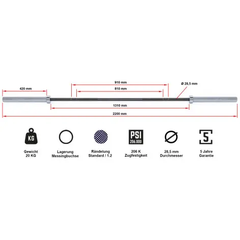 Barre de musculation olympique capacité de charge 700 kg - vue 7