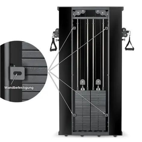 Station avec double colonne de poids à charge guidée pour tirage haut et bas - vue 12