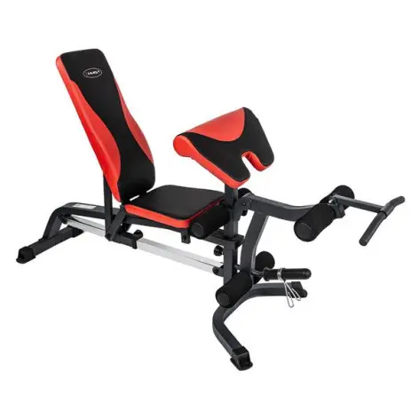 Banc de musculation réglable pupitre à biceps et leg extension pour home gym - vue 3