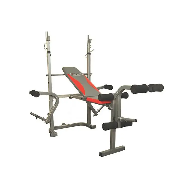 Banc de musculation home gym pliable avec chandelles, leg curl et leg extension