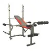 Banc de musculation home gym pliable avec chandelles, leg curl et leg extension