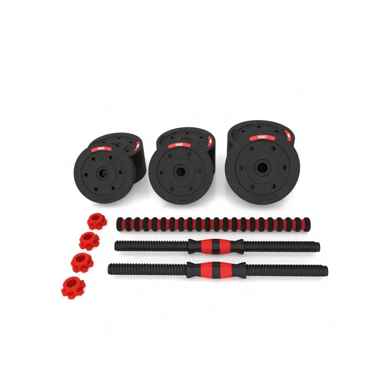 Kit d'haltères avec disques de poids et barre courte