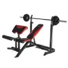 Banc de développé couché homegym réglable avec chandelles, pupitre à biceps et leg curl