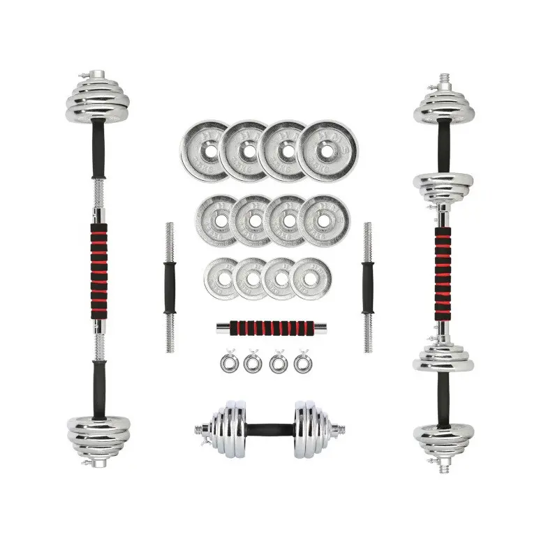 Pack complet d'haltères chromées 21 kg