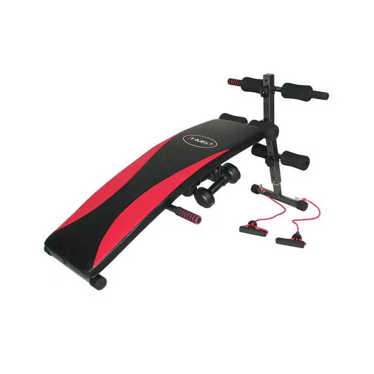 Banc à abdominaux réglable avec paire d'haltère en vinyle pour home gym