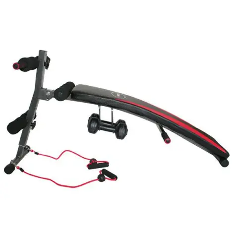 Banc à abdominaux réglable avec paire d'haltère en vinyle pour home gym - vue 2