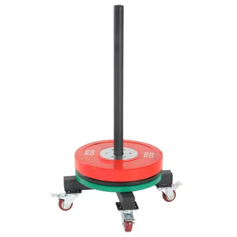 Arbre de rangement à roulettes pour disques de poids olympiques