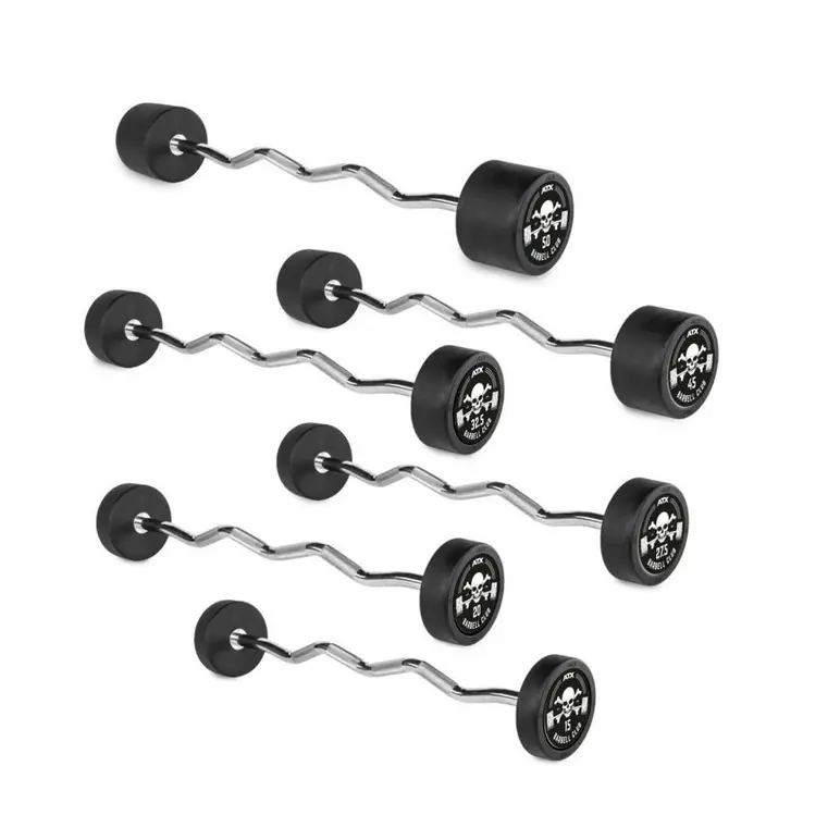 Barre d'haltère pré-chargée de type EZ de qualité professionnelle - 10 à 50 kg