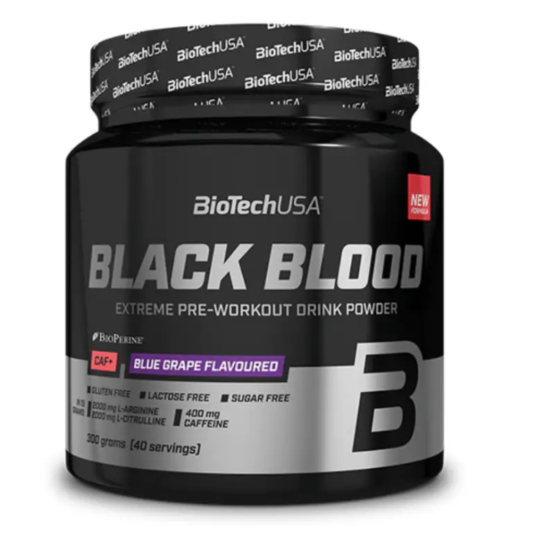 Boisson en poudre pré-entraînement black blood caf+ Biotech usa