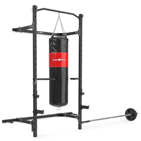 Le half rack mural pour home-gym avec accessoires multiple - vue 3