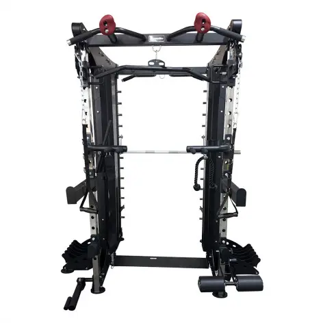 Smith machine de musculation avec double colonne de poids - vue 3