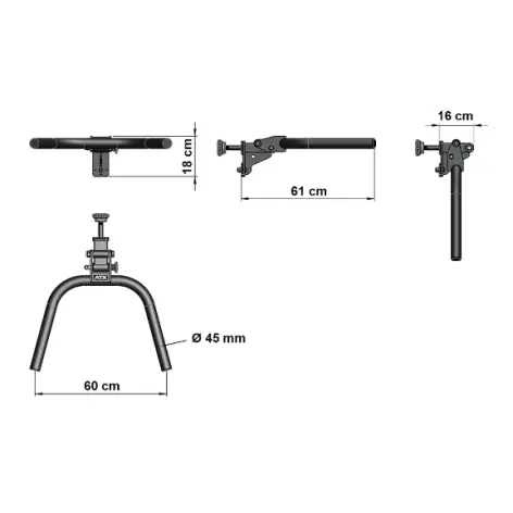 Option Poste à dips pour rack de musculation ATX - vue 5