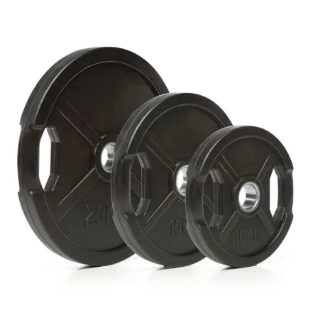 Pack 125 kg de poids avec barre de musculation olympique en céramique - Colliers de serrage intégrés - vue 7