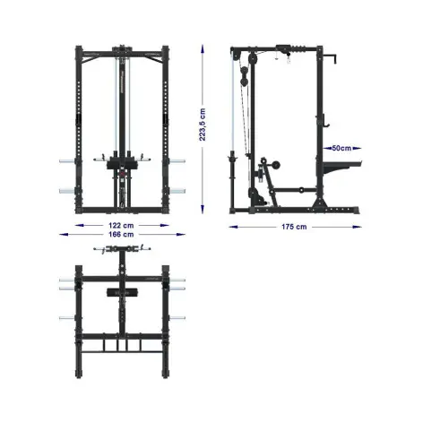Cage rack professionnelle capacité de charge 400 kg avec poulie haute et basse - vue 5