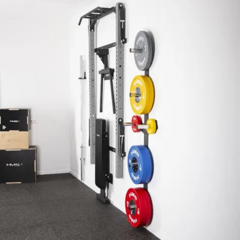 Demi rack à fixation murale avec divers équipements - Matériel de musculation pour homegym - vue 9