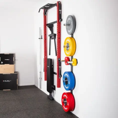 Demi rack à fixation murale avec divers équipements - Matériel de musculation pour homegym - vue 16