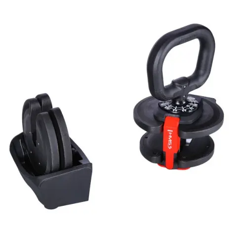 Set d'entraînement musculaire avec haltères courts, long et kettlebells - vue 5