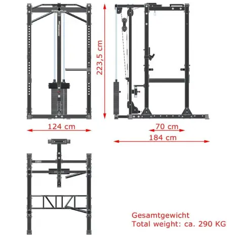 Powercage avec poulie haute et basse et colonne de poids intégrée - vue 5