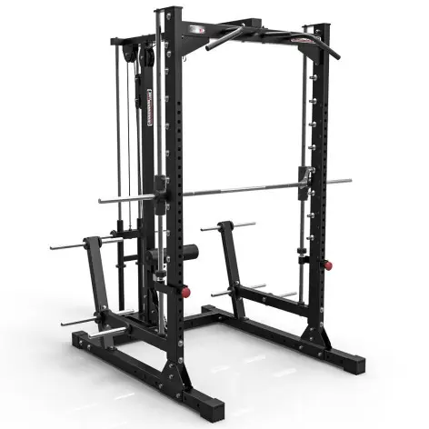 Smith machine multipresse à barre guidée avec poulie haute et basse - vue 2