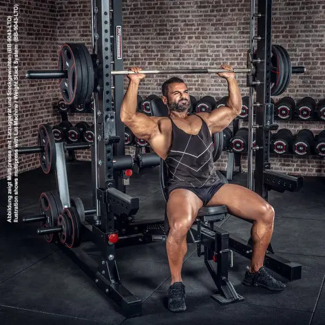 Smith machine multipresse à barre guidée avec poulie haute et basse - vue 4