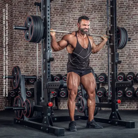 Smith machine multipresse à barre guidée avec poulie haute et basse - vue 5