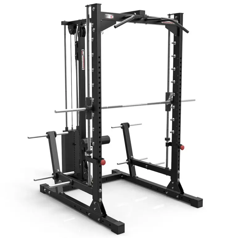 Smith machine cadre guidé et poulie haute et basse avec colonne de poids intégrée