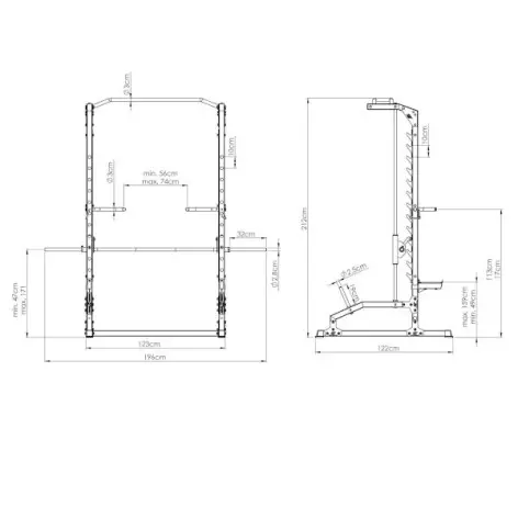 Smith machine avec cadre guidée pour entraînements de musculation à exercices variés - vue 7