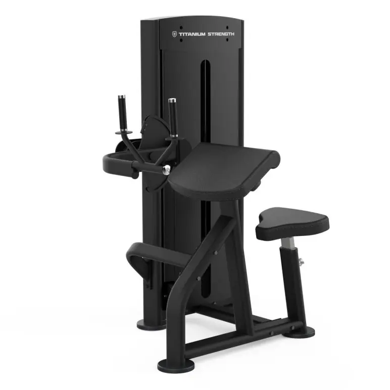 Triceps extension machine avec colonne de poids intégrée