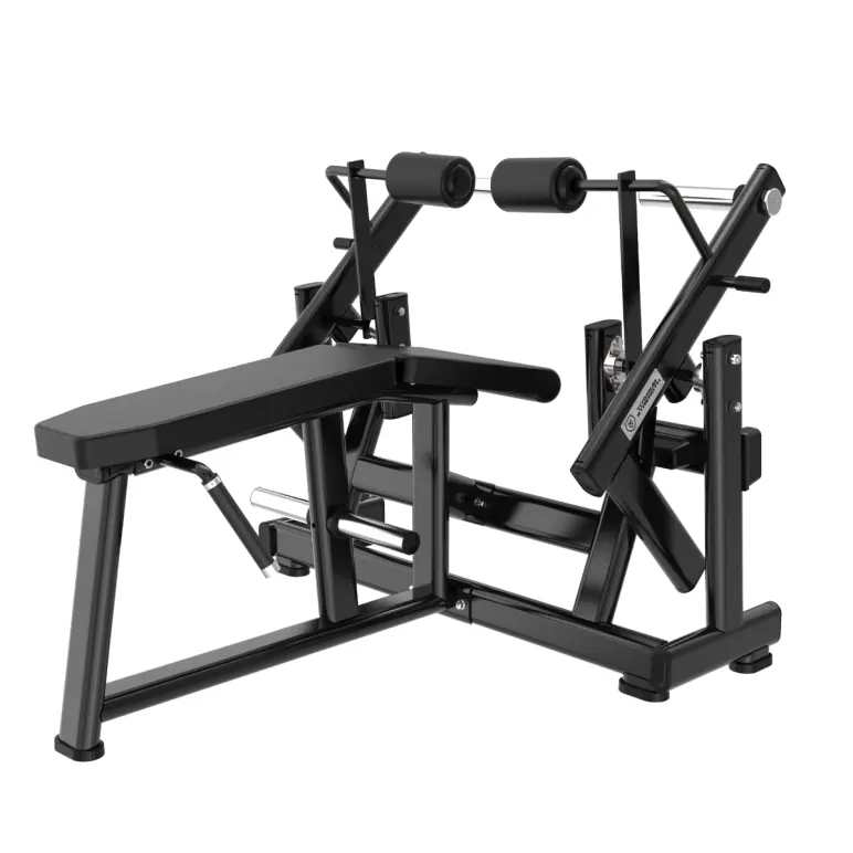 Plate loaded leg curl machine allongée