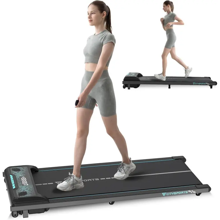 Tapis roulant de marche 1 à 6 km/h avec télécommande et Bluetooth