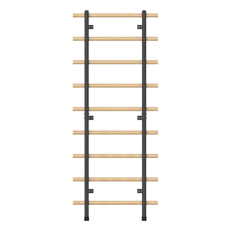 Espalier en bois avec cadre en acier à fixation murale pour entraînement fonctionnel