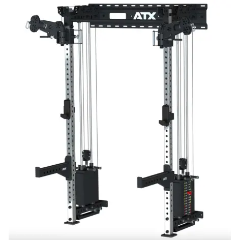 Half rack mural de musculation ATX avec double colonne de poids 90 kg