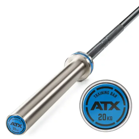 Pack ATX - Barre de musculation olympique 220 cm chromée avec colliers de serrage et 107.5 kg de poids - vue 5