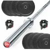 Set économique de 100 kg de poids Bumpers Plates et Barre de musculation