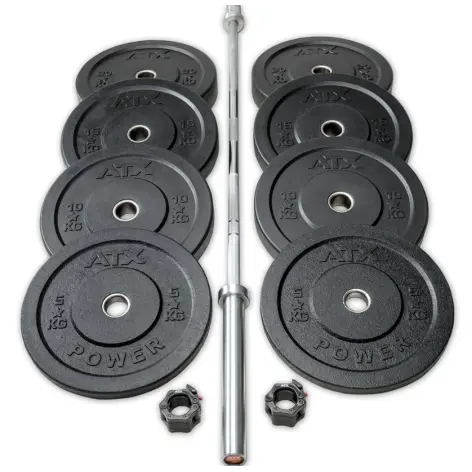 Set économique de 100 kg de poids Bumpers Plates et Barre de musculation - vue 4
