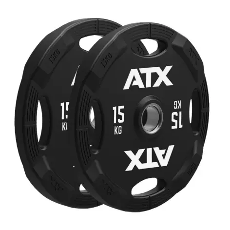 Pack de 107.50 kg de poids en caoutchouc à poignées et barre - vue 3